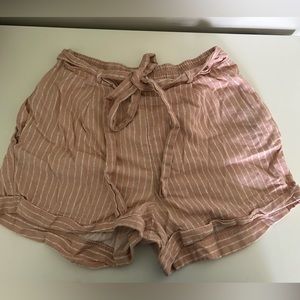 Sienna Sky pink striped tie shorts. size medium
